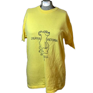 Greater Victoria Gilwell 1984 yellow cotton tee shirt